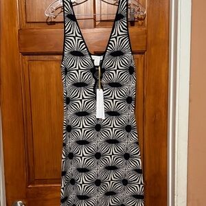 House of Harlow 1960 Black and White Patterned Midi Dress